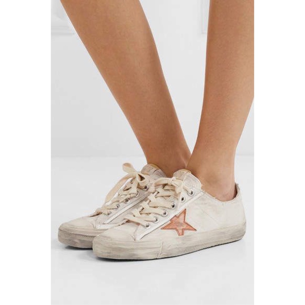 Golden Goose Distressed Canvas Sneakers